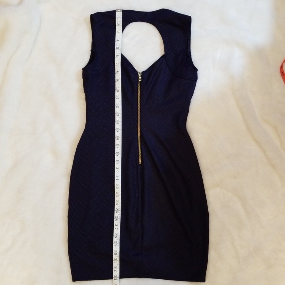 Guess Snakeskin Design Navy Blue Mini Dress - Picture 5 of 8